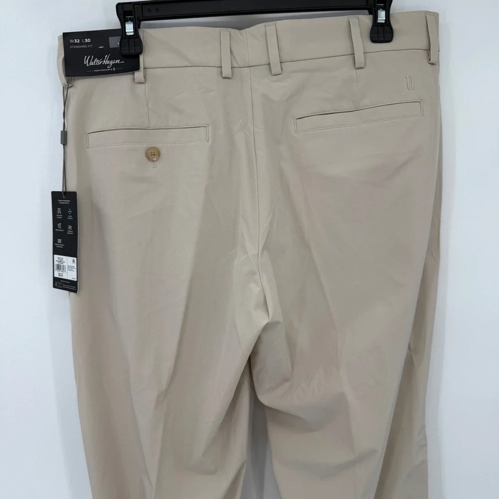 Walter Hagen Golf Pants Men 32x30 Khaki Performance 11 Standard 4-Way Stretch